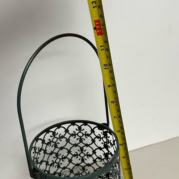 Celebrating Home Retired Catedral Pattern Metal Candle holder with handle . - Picture 16 of 16